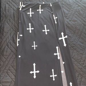 Poetry Brand Black Skirt w. White Crosses